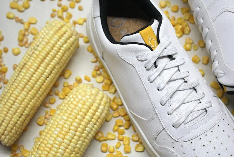 645 Unisex Vegan Corn Leather Sneakers | White