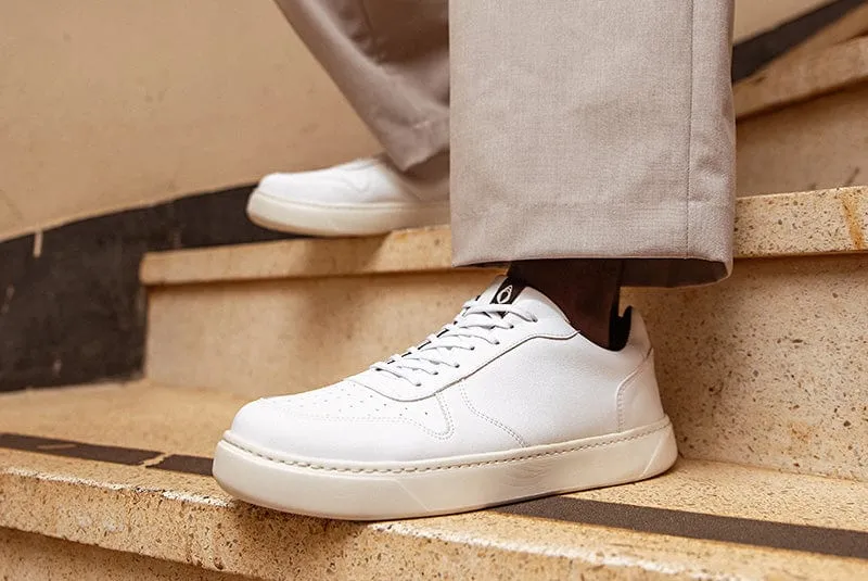 645 Unisex Vegan Leather Sneakers | White