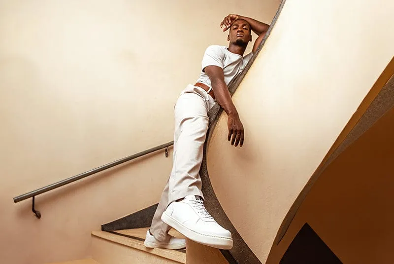 645 Unisex Vegan Leather Sneakers | White