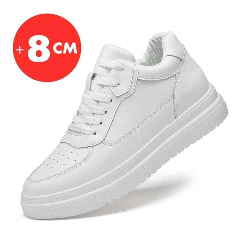 8cm White Black Taller Shoes