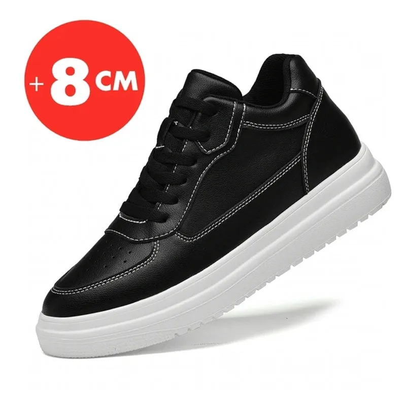 8cm White Black Taller Shoes