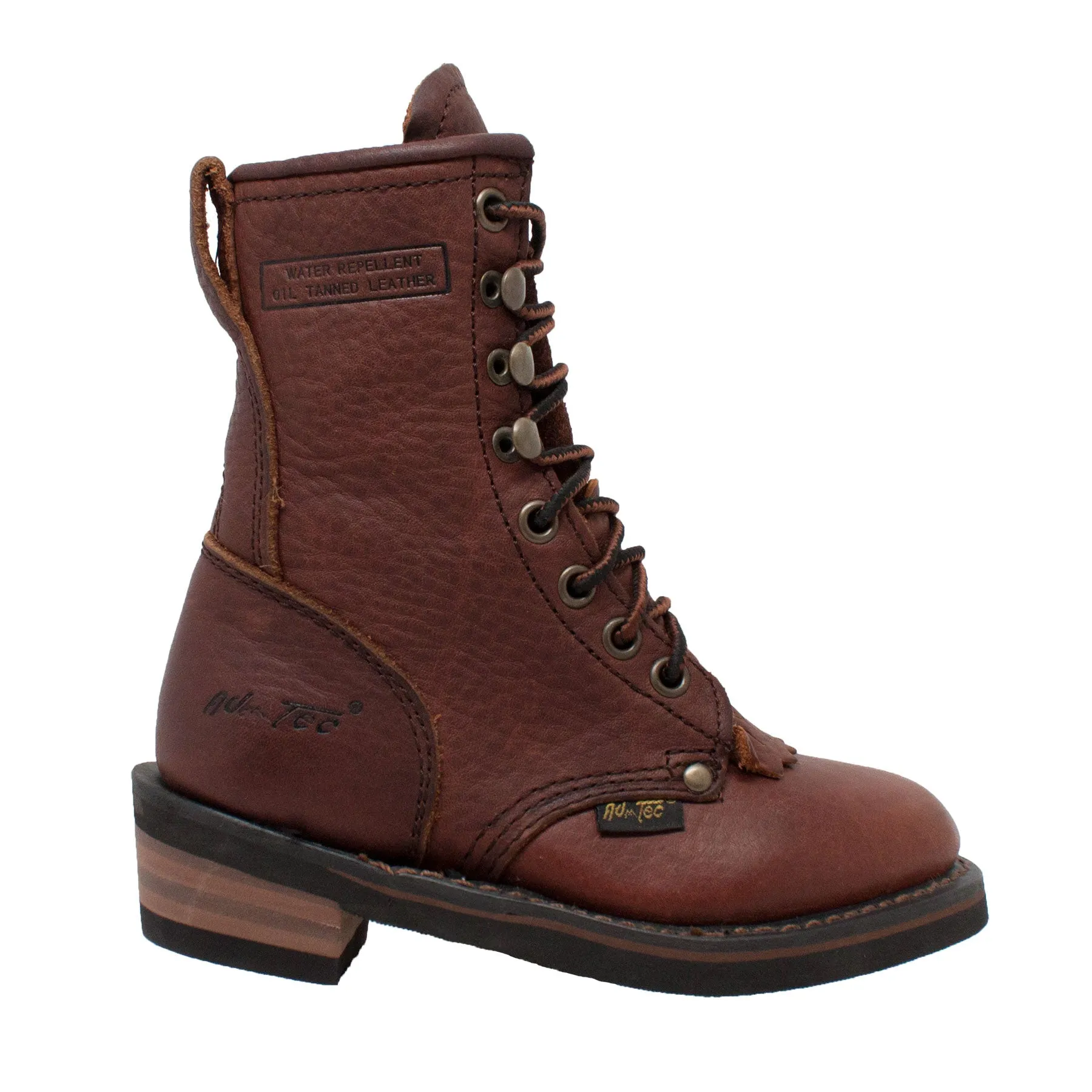 AdTec Childrens Girls Chestnut Packer Boot Tumble Leather Chore 1 M