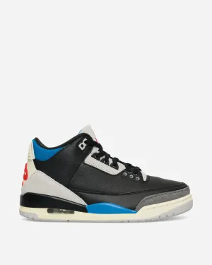 Air Jordan 3 Retro OG 'Rare Air' Sneakers Black / Chile Red / Military Blue