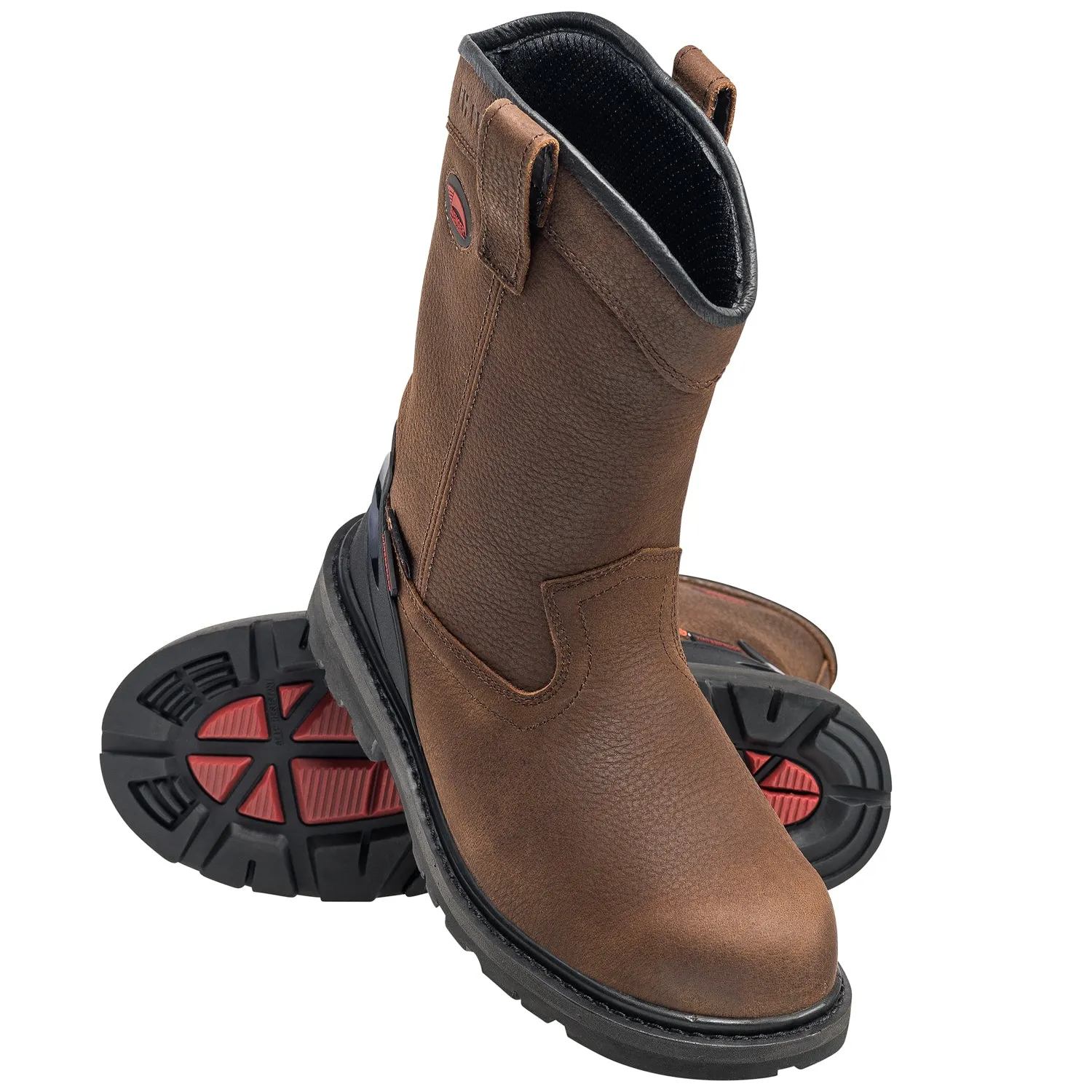 Avenger Mens Brown Leather Soft Toe Hammer 11in Wellington WP Work Boots 12 6E