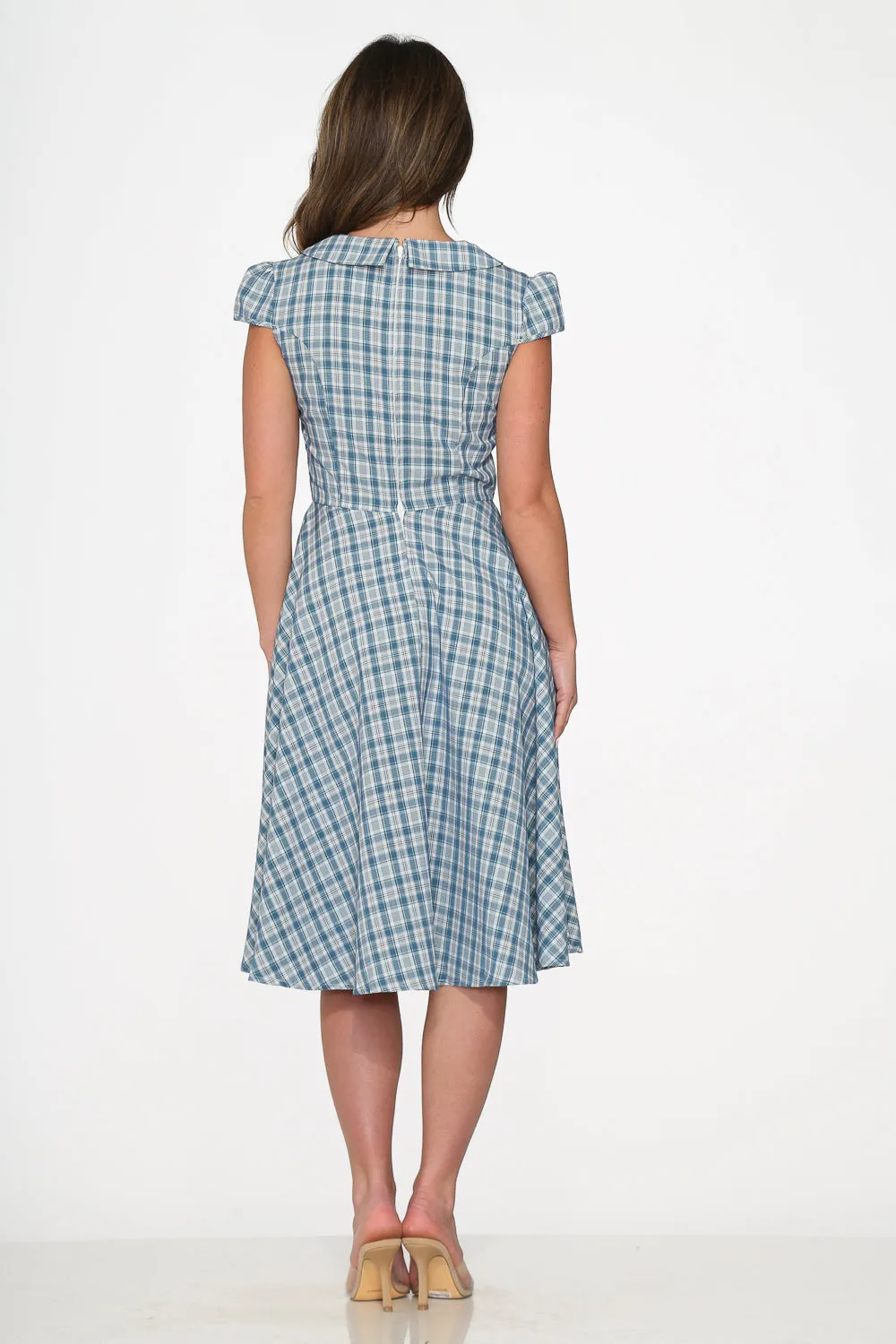 Blue Plaid Swing Dress