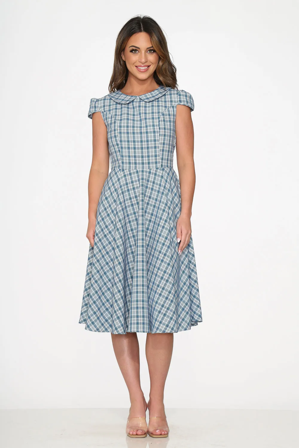 Blue Plaid Swing Dress