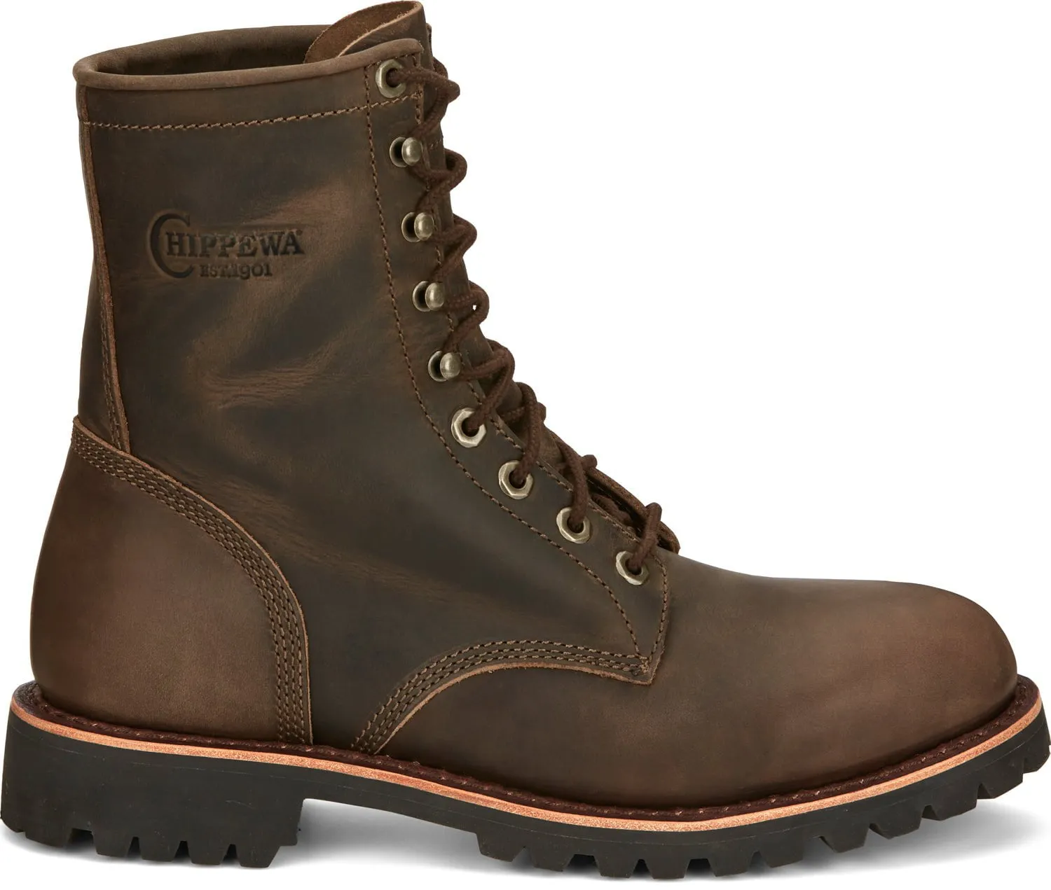 Chippewa Mens Classic 2.0 8in Lace Up Chocolate Apache Leather Work Boots 11 D