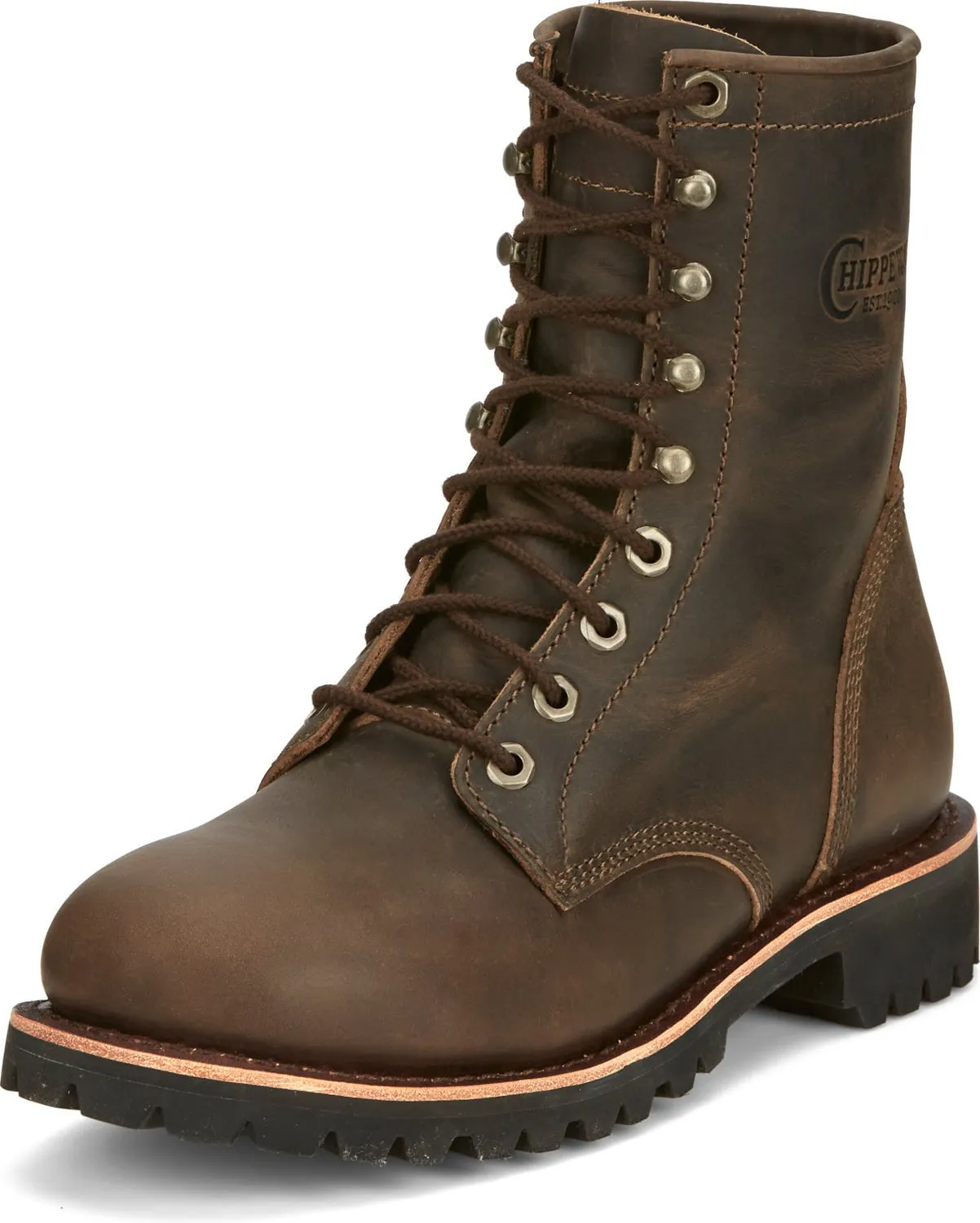 Chippewa Mens Classic 2.0 8in Lace Up Chocolate Apache Leather Work Boots 11 D