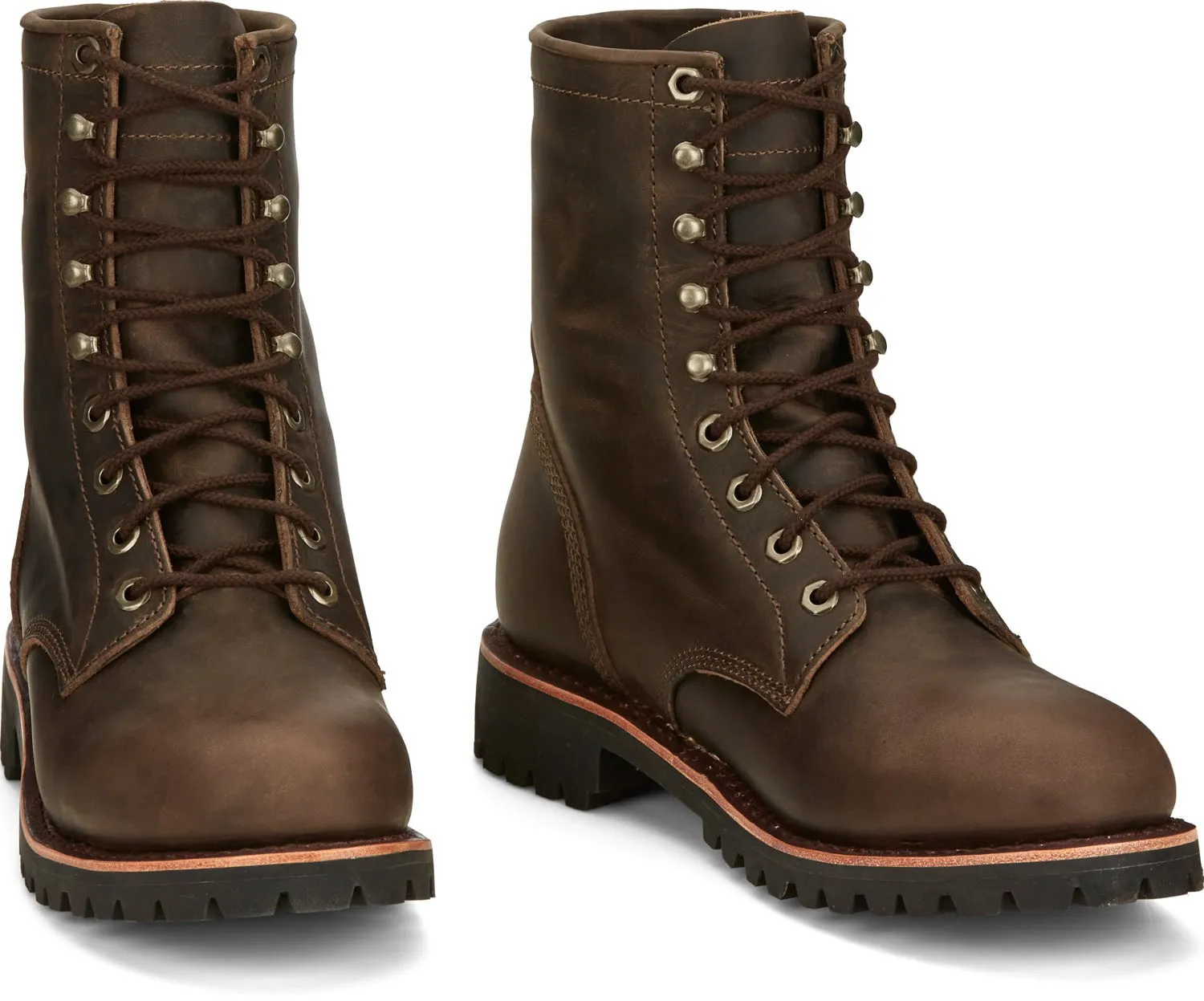 Chippewa Mens Classic 2.0 8in Lace Up Chocolate Apache Leather Work Boots 11 D