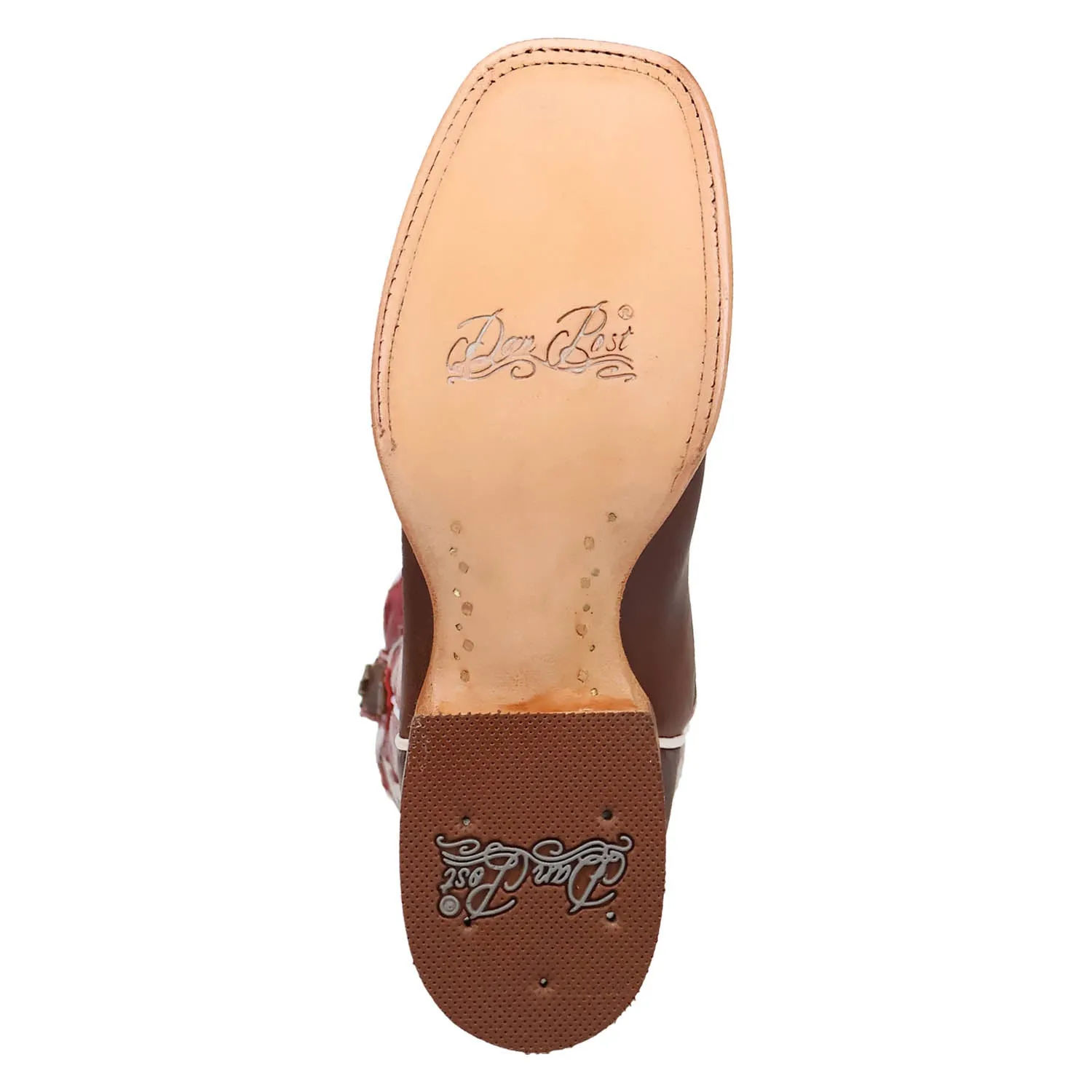 Dan Post Womens Lacey Brown/Red Leather Cowboy Boots 10 M
