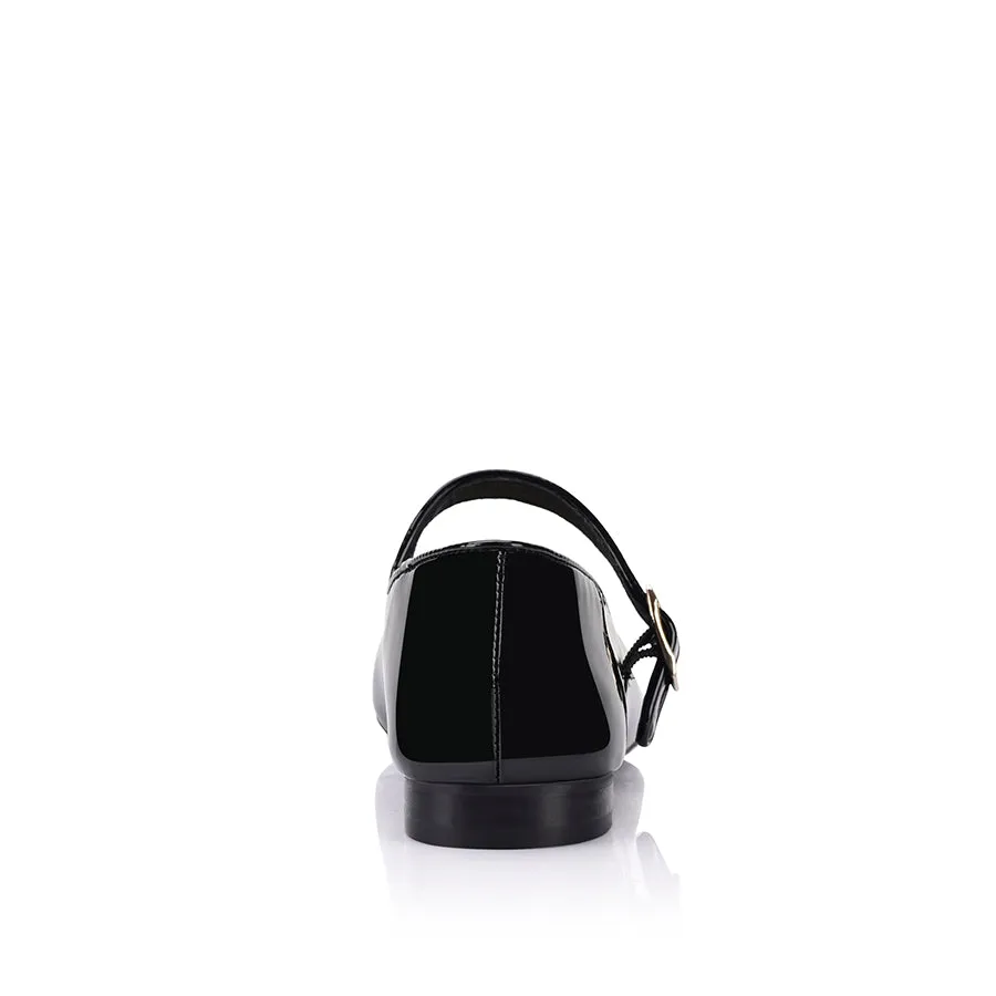 Eden Mary Jane Flats - Black Patent