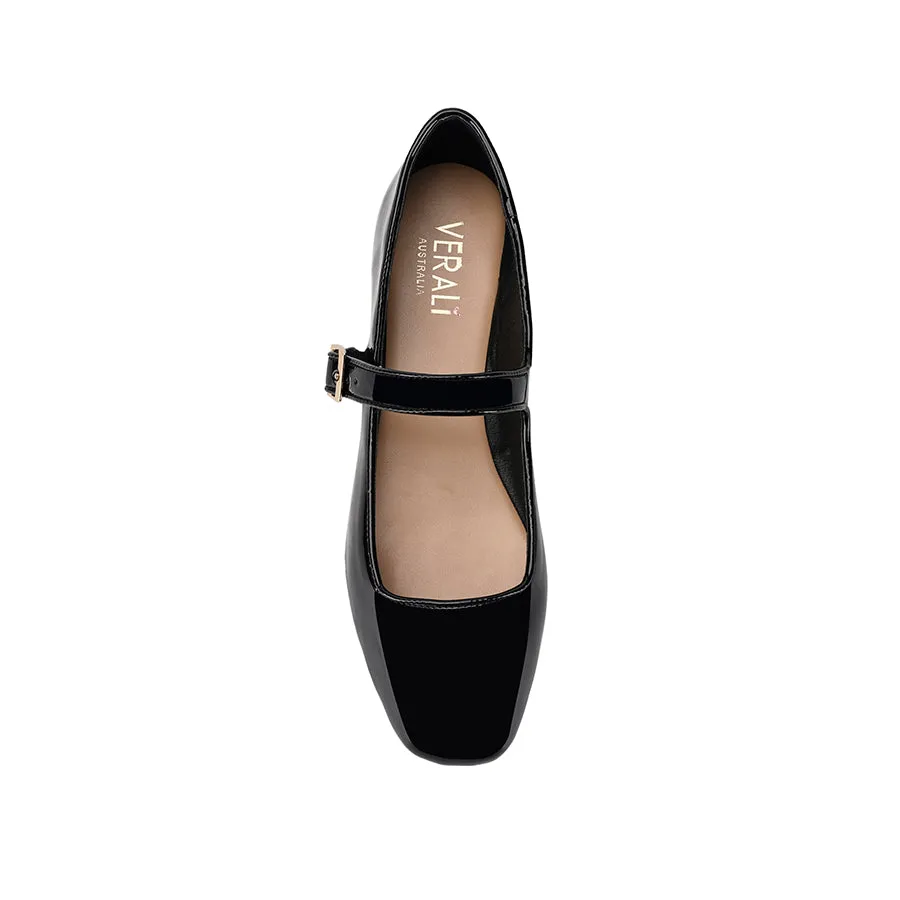 Eden Mary Jane Flats - Black Patent