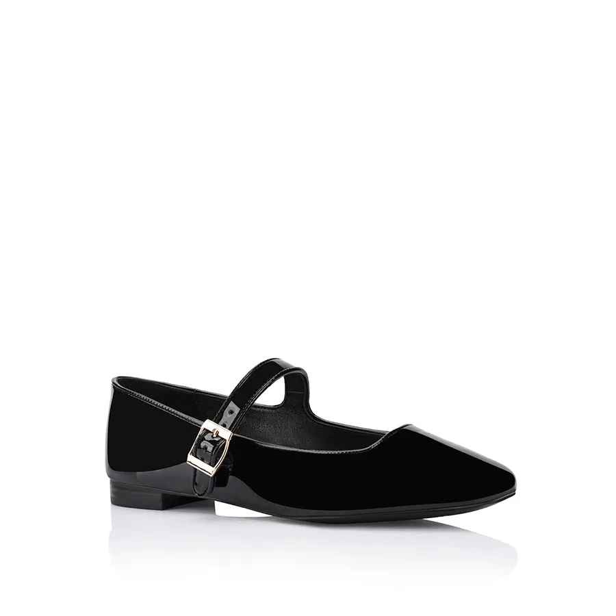 Eden Mary Jane Flats - Black Patent