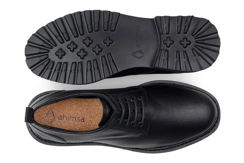 Everyday Unisex Vegan Corn Leather Derby Shoes | Black