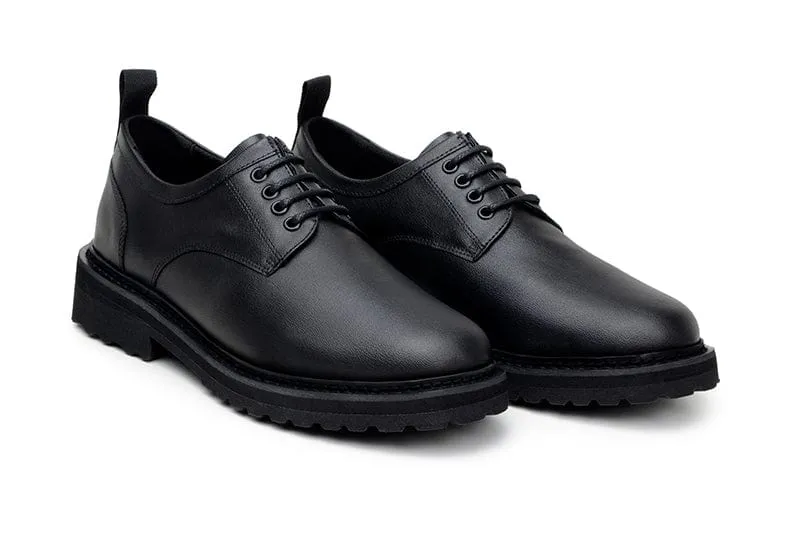 Everyday Unisex Vegan Corn Leather Derby Shoes | Black