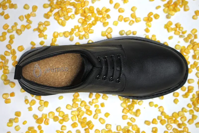 Everyday Unisex Vegan Corn Leather Derby Shoes | Black