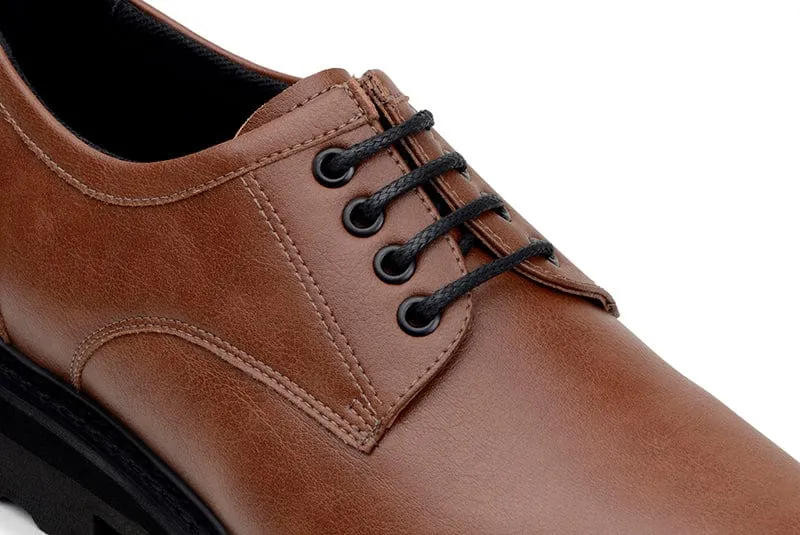 Everyday Unisex Vegan Leather Derby Shoes | Brown