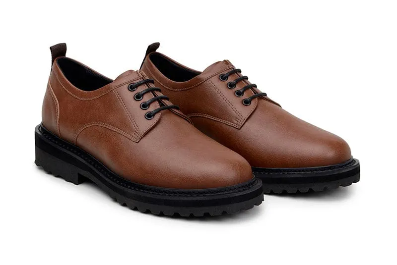 Everyday Unisex Vegan Leather Derby Shoes | Brown