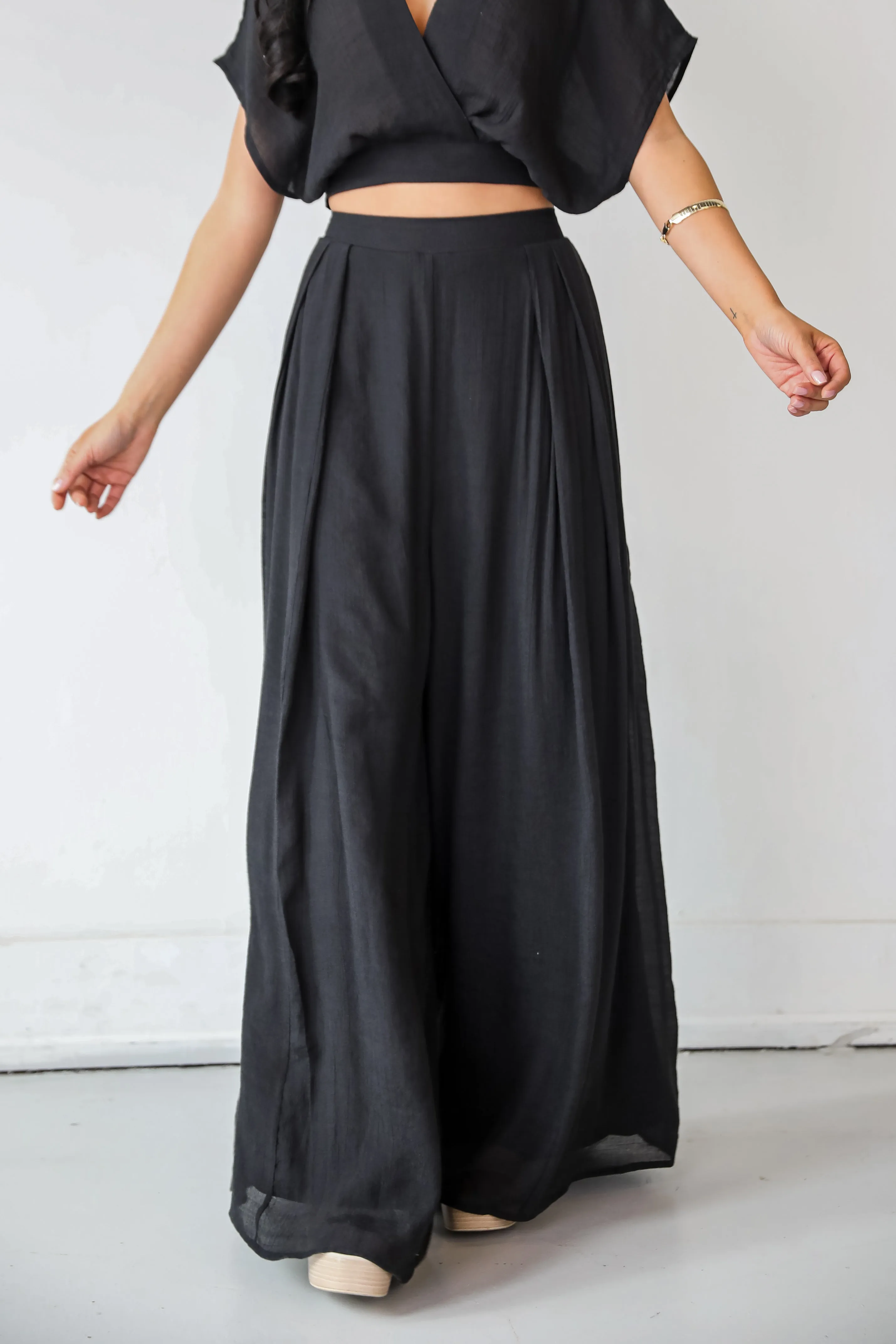 FINAL SALE - Delightful Direction Black Wide Leg Pants - DU DEAL