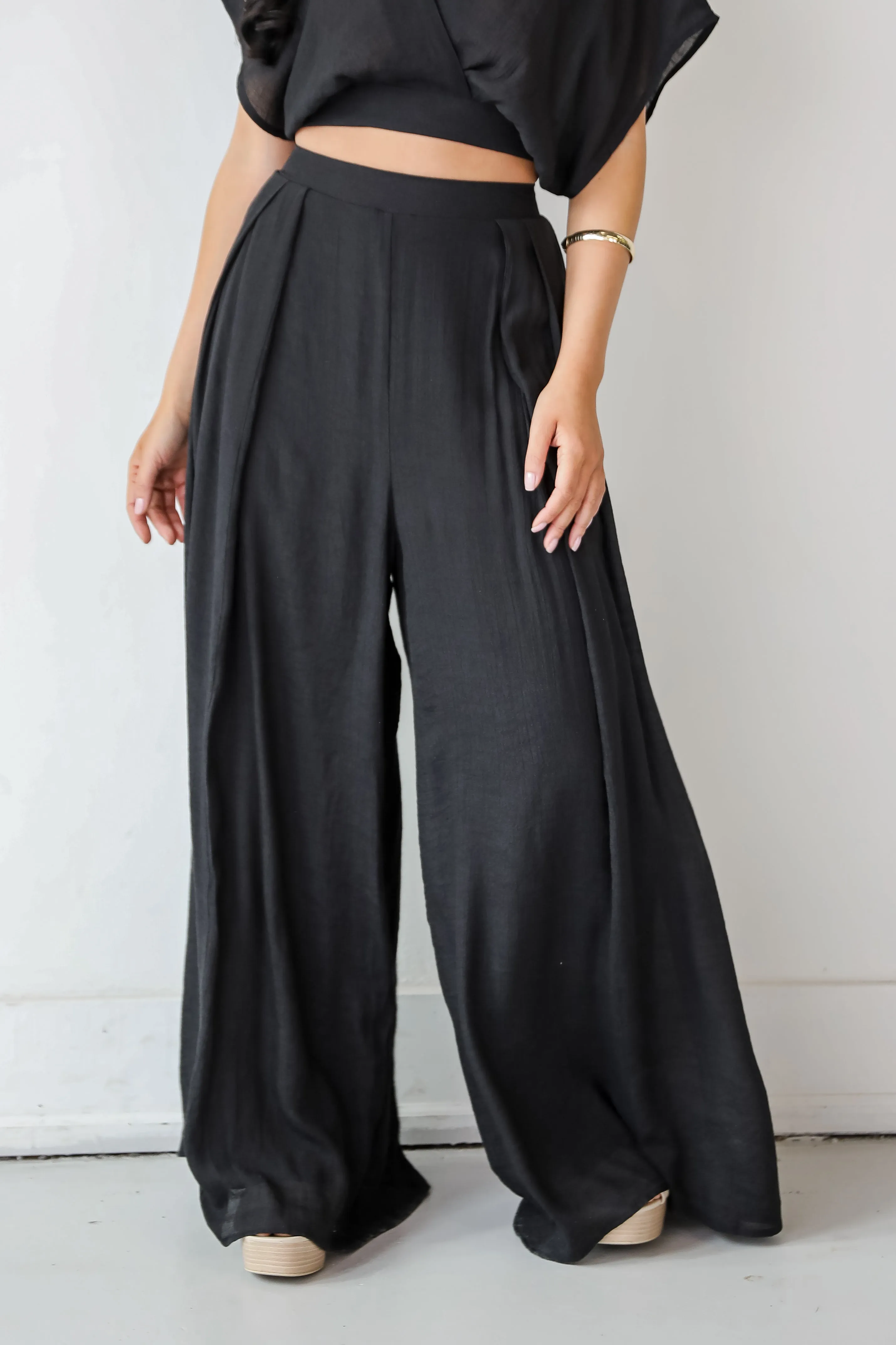 FINAL SALE - Delightful Direction Black Wide Leg Pants - DU DEAL