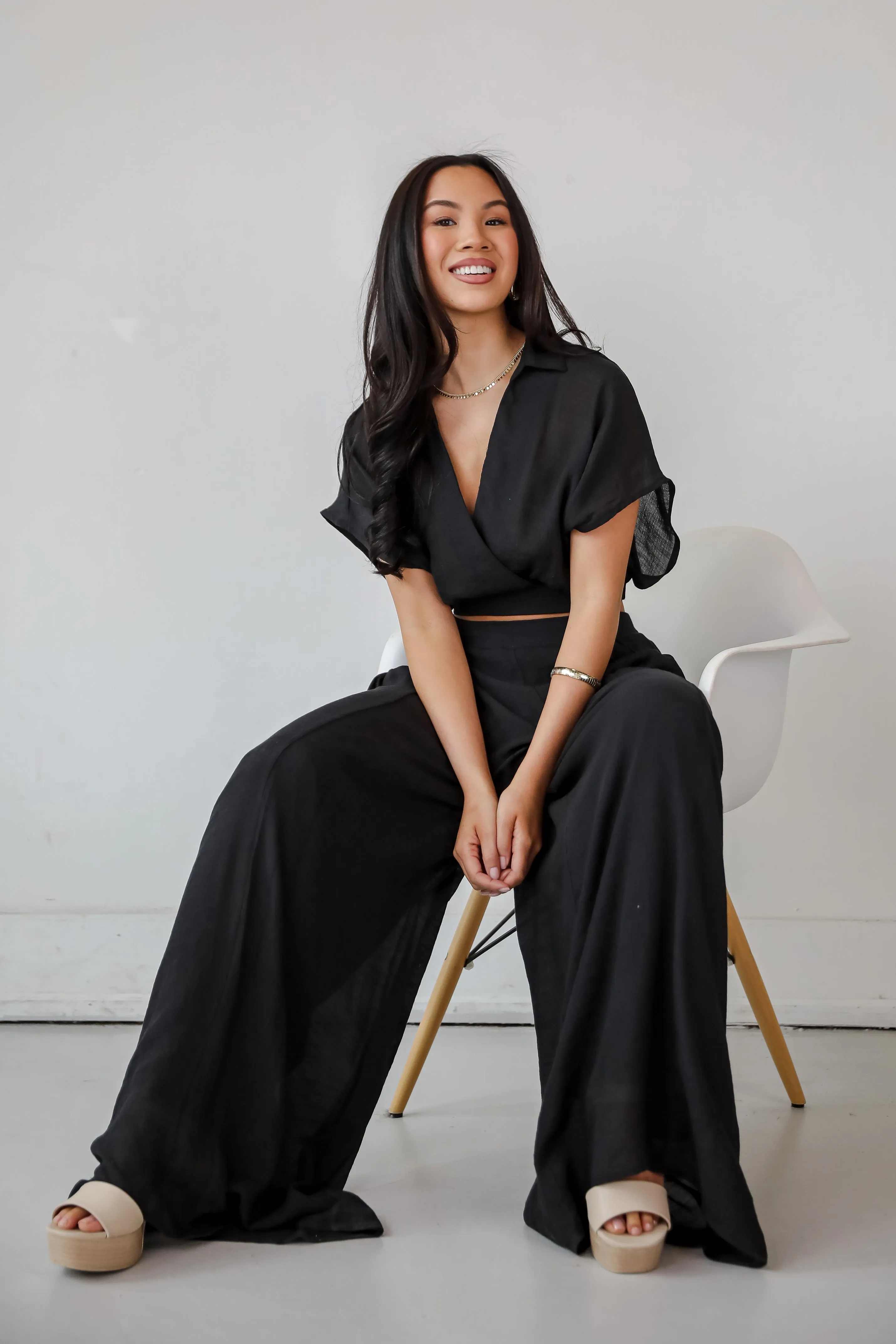 FINAL SALE - Delightful Direction Black Wide Leg Pants - DU DEAL