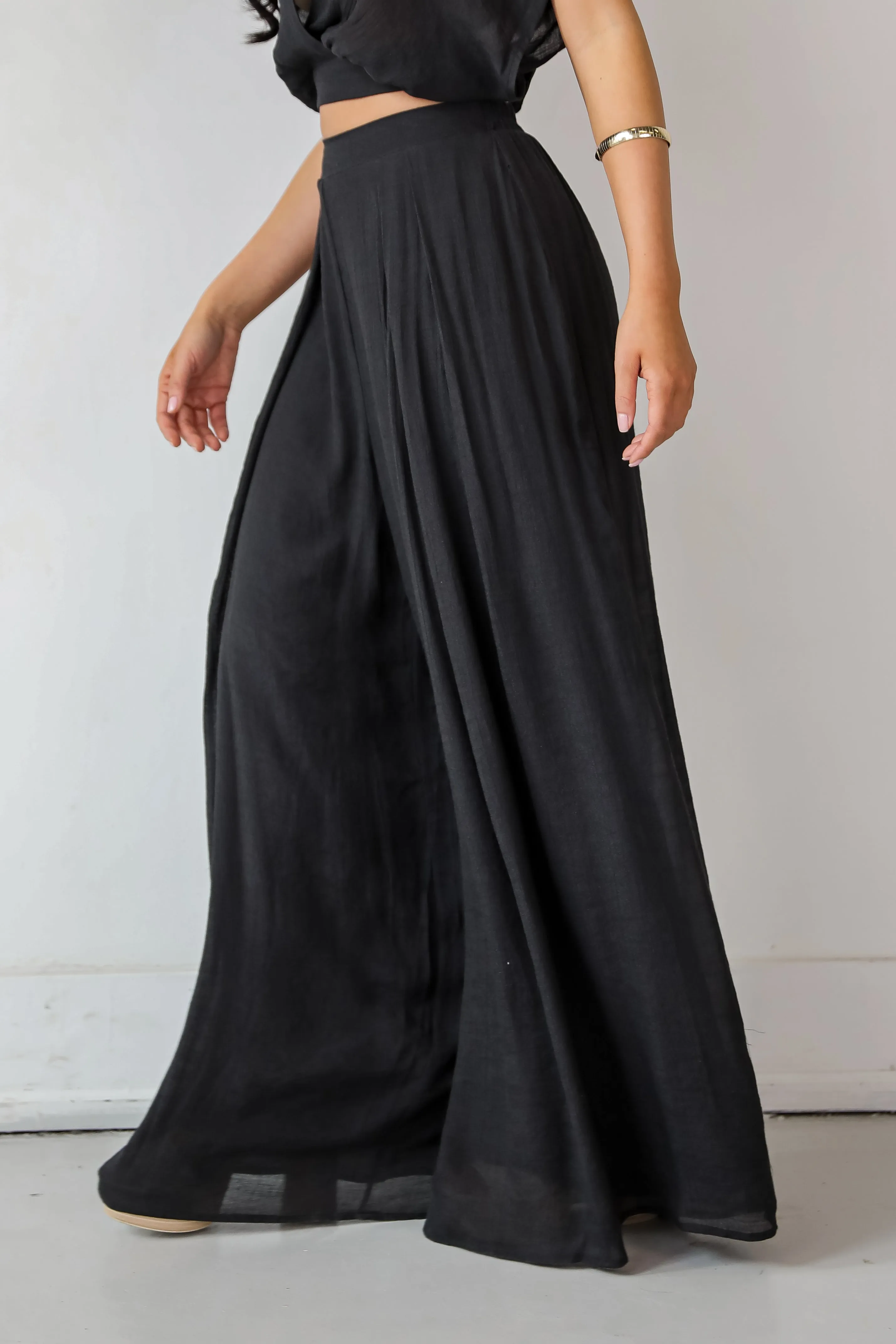 FINAL SALE - Delightful Direction Black Wide Leg Pants - DU DEAL