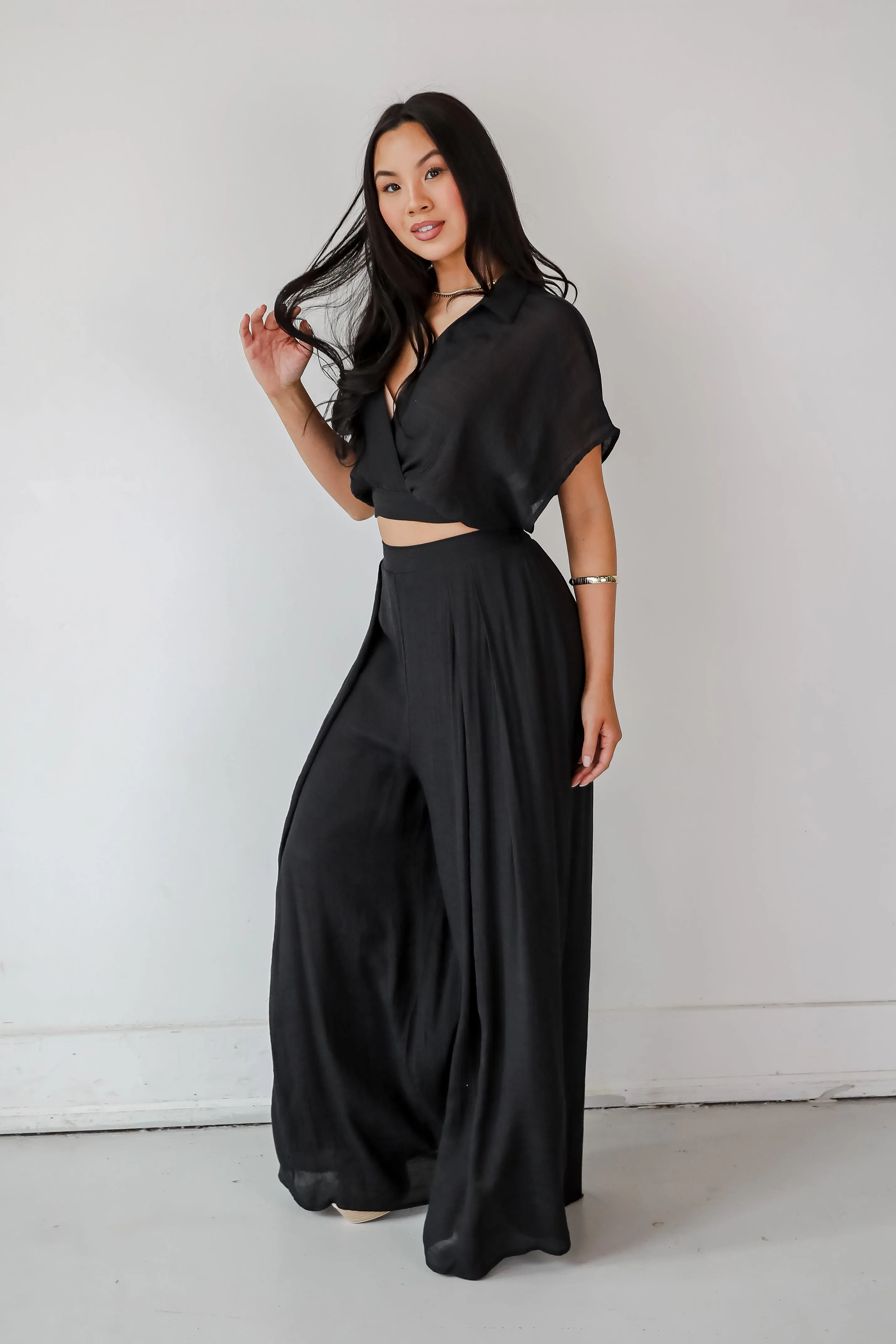 FINAL SALE - Delightful Direction Black Wide Leg Pants - DU DEAL
