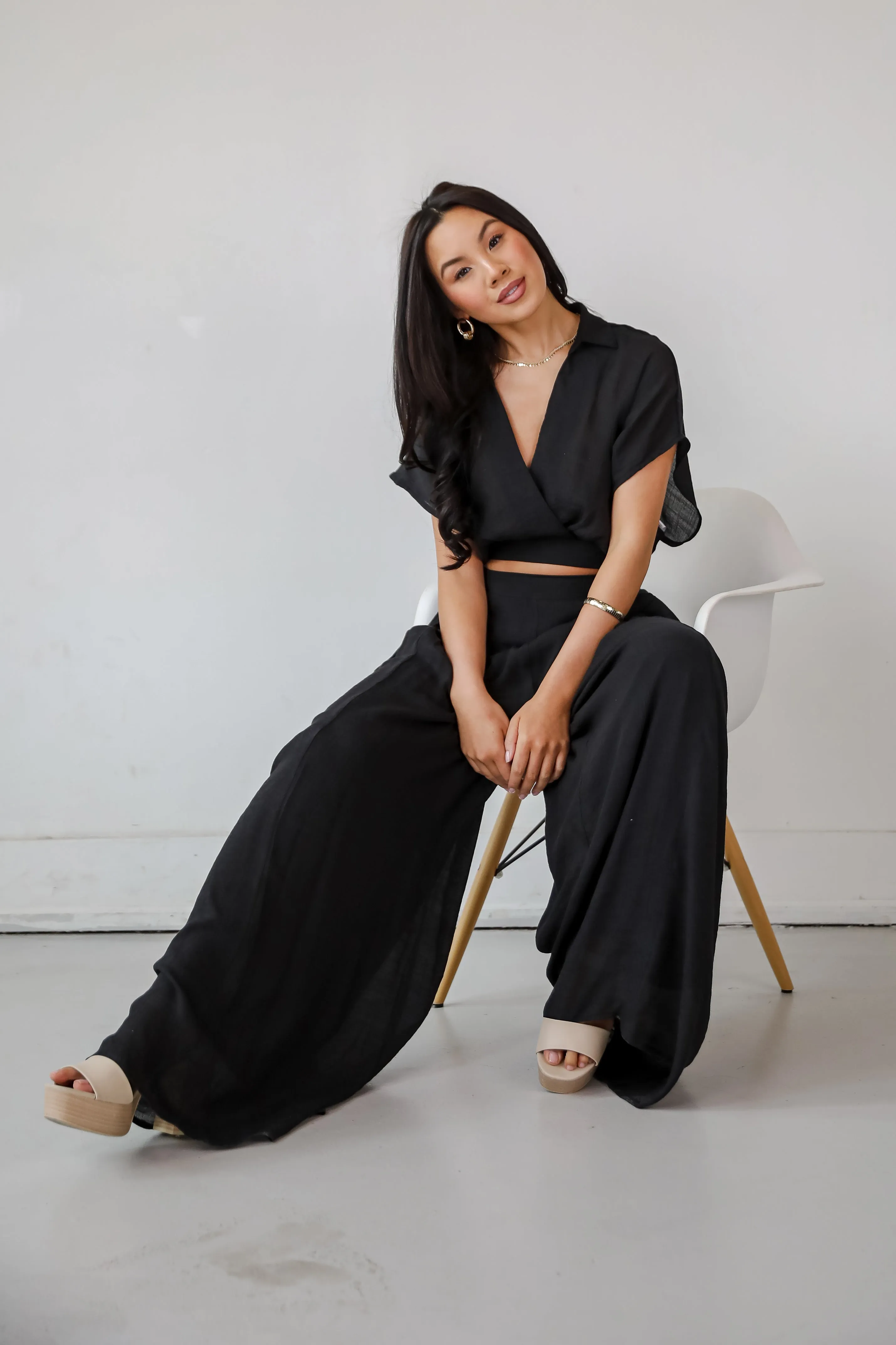 FINAL SALE - Delightful Direction Black Wide Leg Pants - DU DEAL