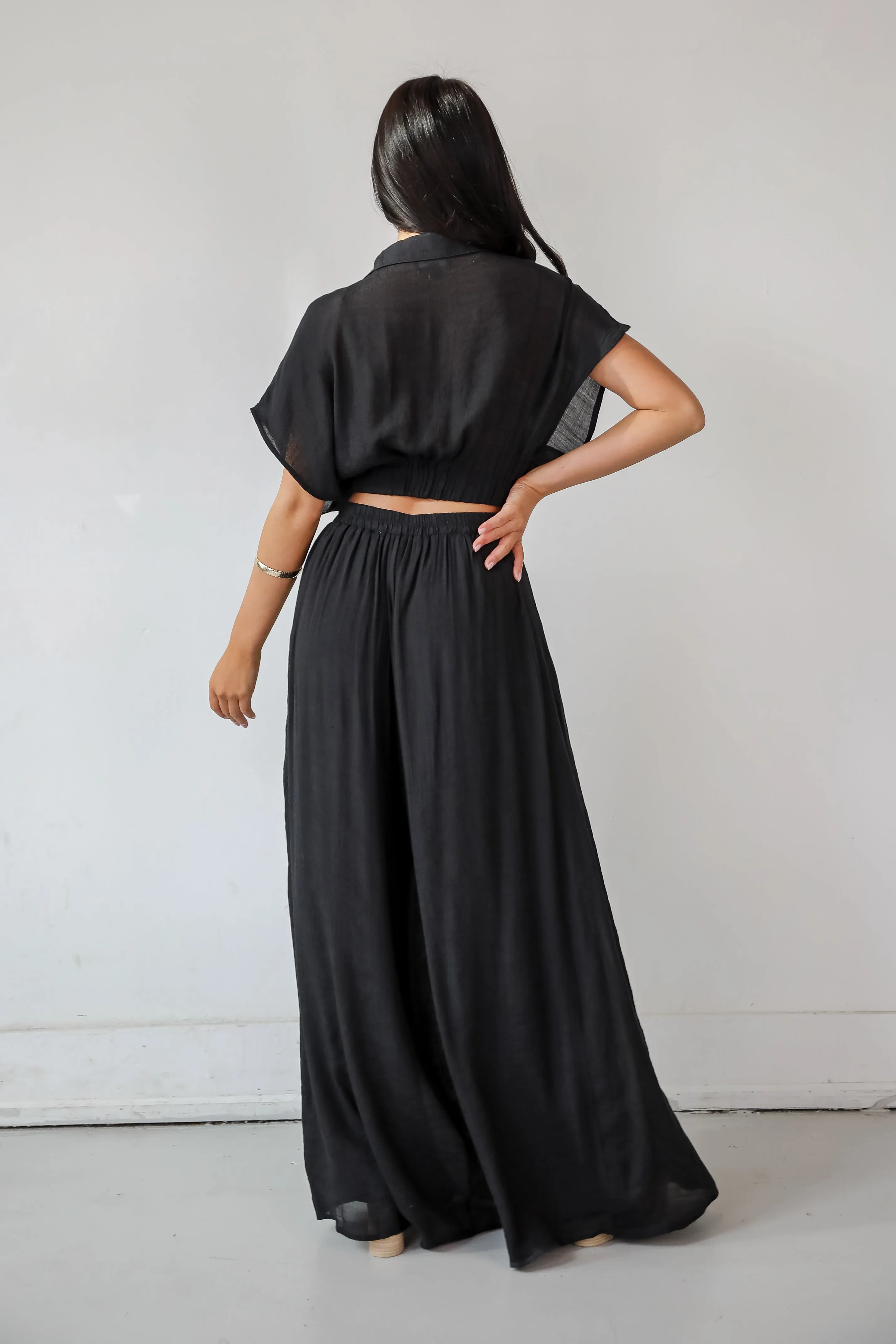 FINAL SALE - Delightful Direction Black Wide Leg Pants - DU DEAL