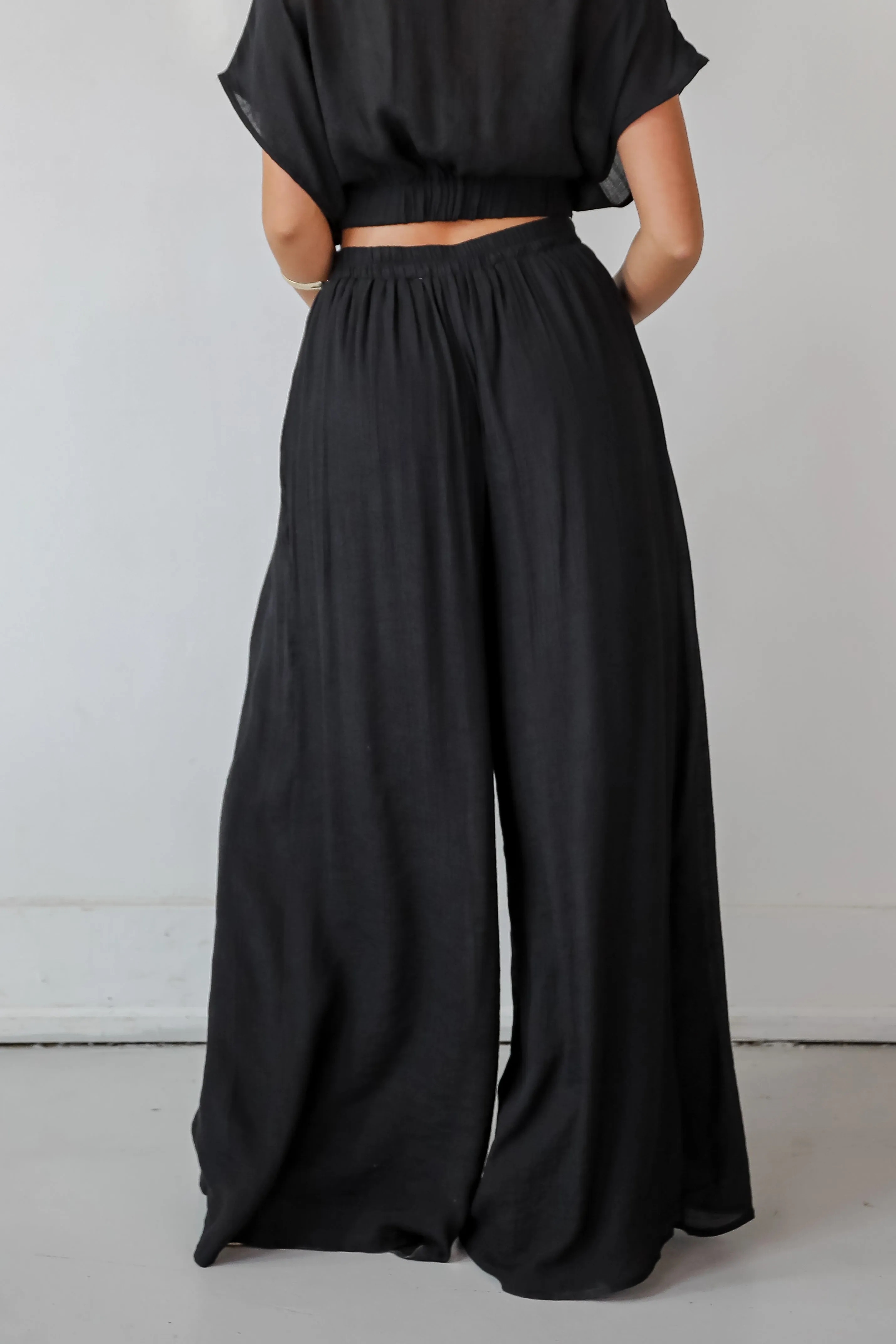 FINAL SALE - Delightful Direction Black Wide Leg Pants - DU DEAL