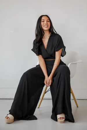 FINAL SALE - Delightful Direction Black Wide Leg Pants - DU DEAL