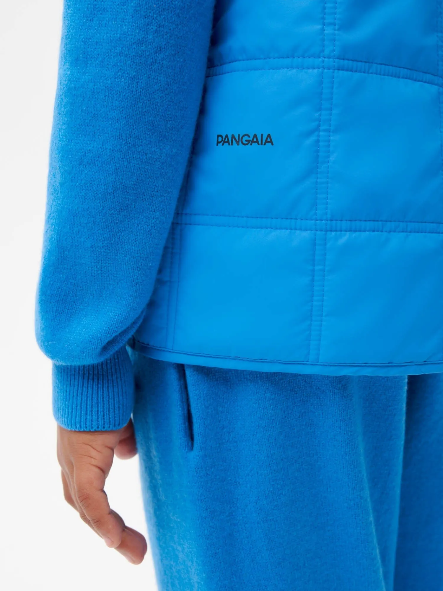Kid’s Flower-Warmth Quilted Gilet—cerulean blue