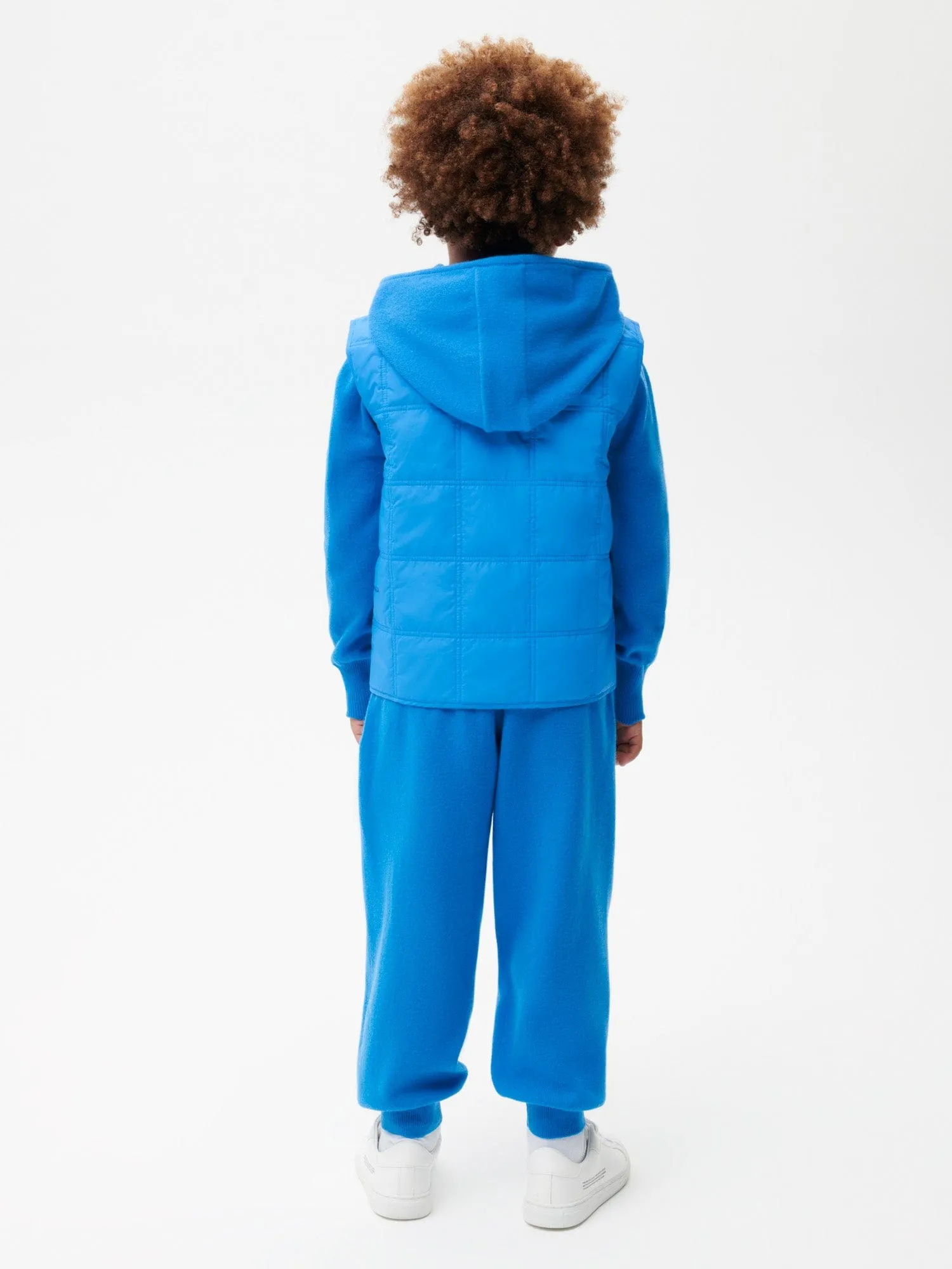 Kid’s Flower-Warmth Quilted Gilet—cerulean blue