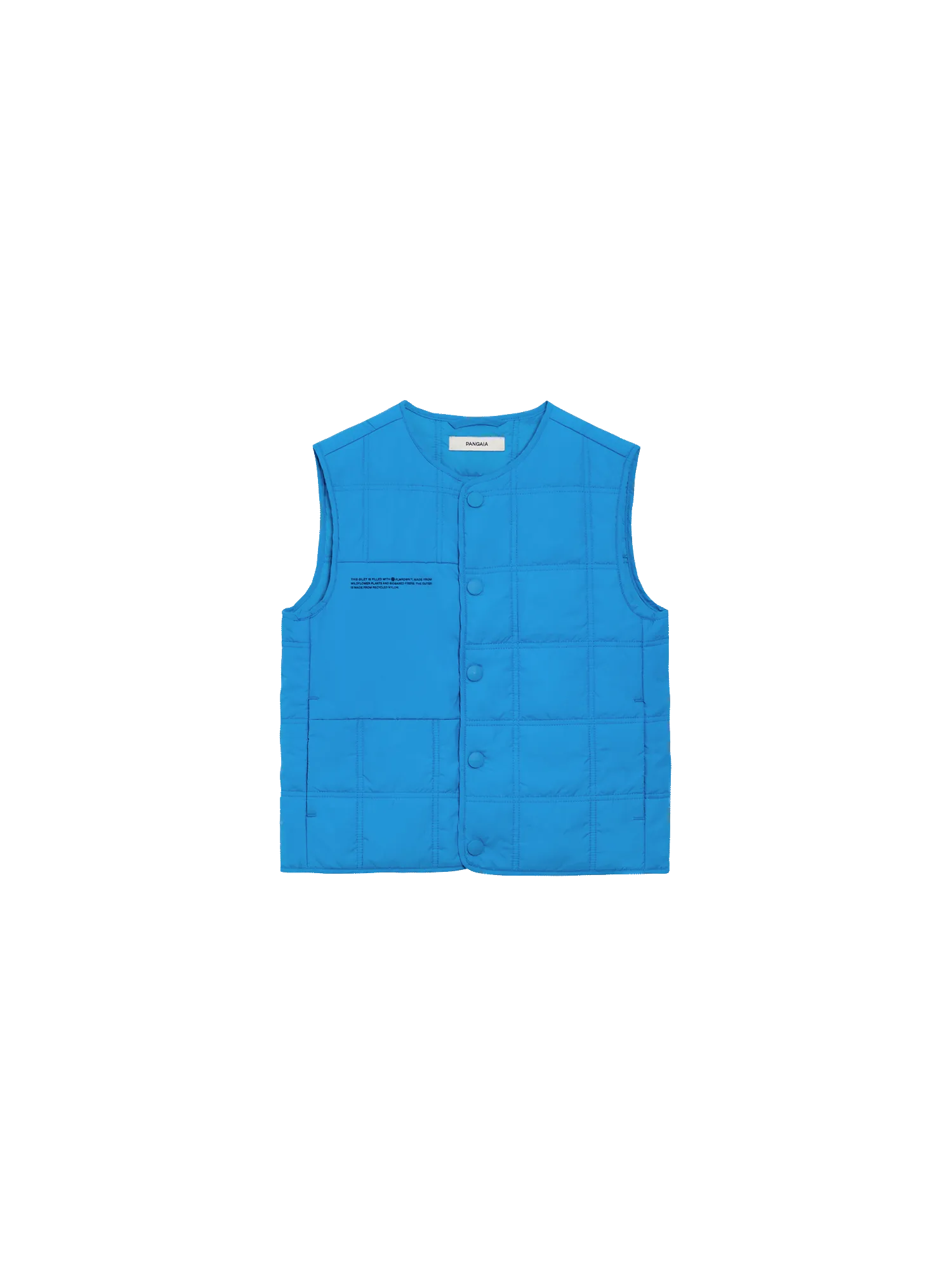 Kid’s Flower-Warmth Quilted Gilet—cerulean blue