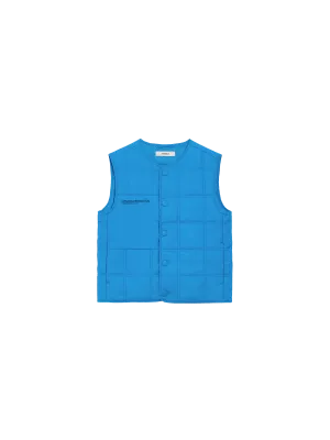 Kid’s Flower-Warmth Quilted Gilet—cerulean blue