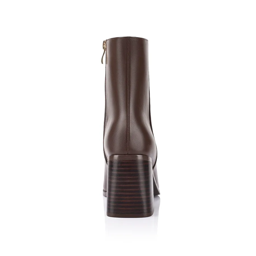 Liliah Ankle Boots - Chocolate Brown