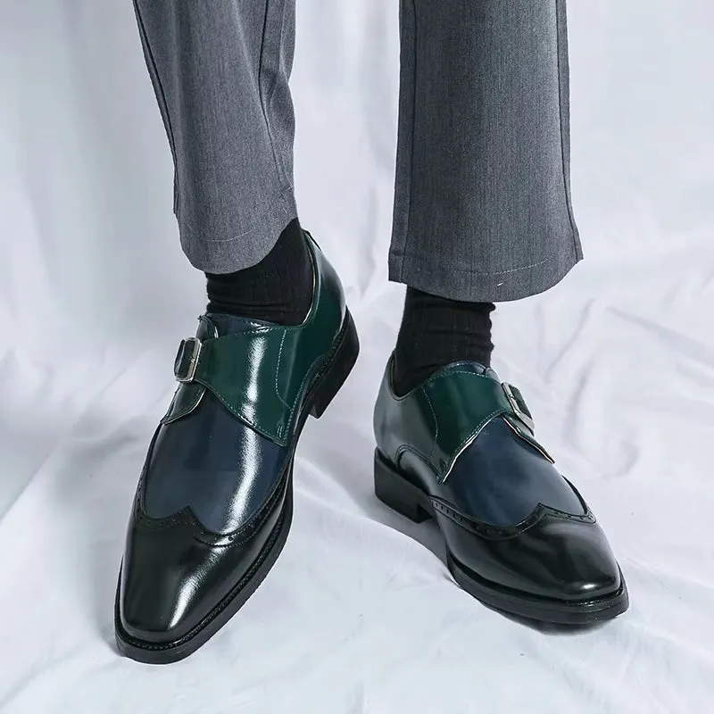 Men Loafers Color Matching Flat Shoes