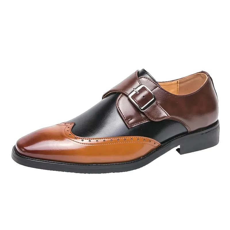 Men Loafers Color Matching Flat Shoes