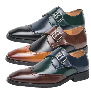 Men Loafers Color Matching Flat Shoes