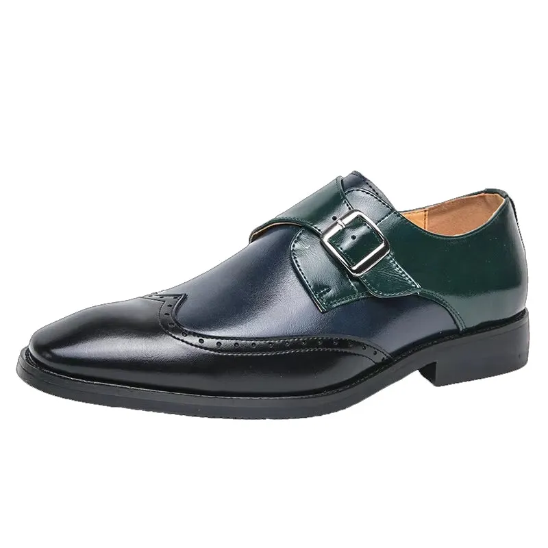 Men Loafers Color Matching Flat Shoes