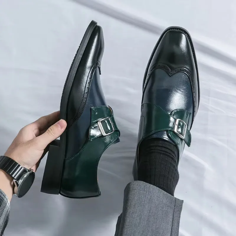Men Loafers Color Matching Flat Shoes