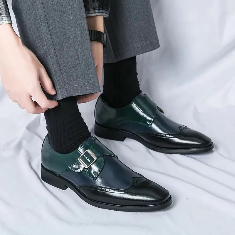 Men Loafers Color Matching Flat Shoes