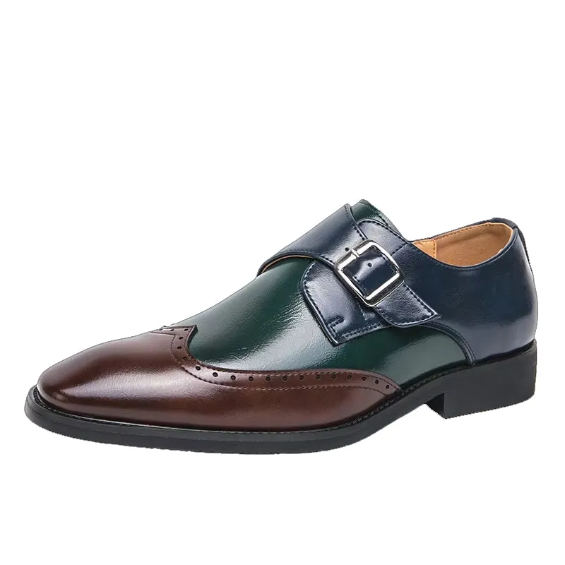 Men Loafers Color Matching Flat Shoes
