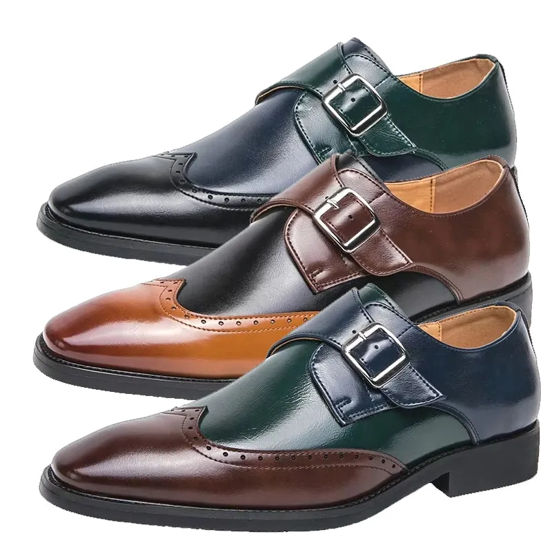 Men Loafers Color Matching Flat Shoes