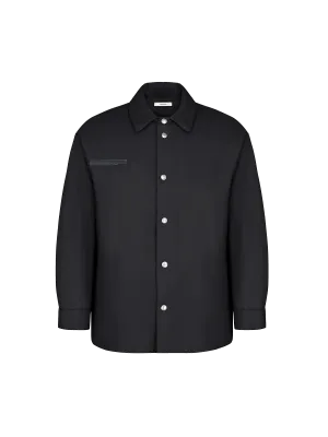 Mens Flower-Warmth Padded Overshirt—Black