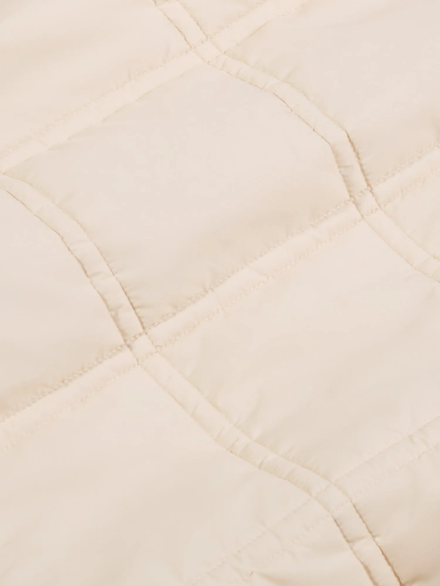 Mens Flower-Warmth Quilted Collarless Jacket—sand