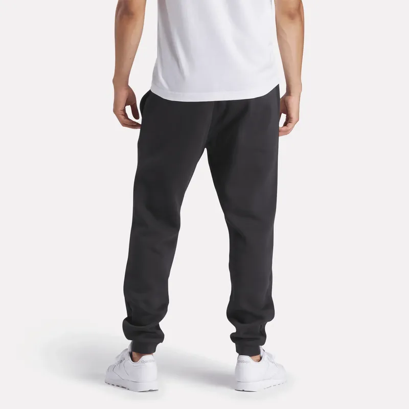 REEBOK MEN'S IDENTITY SMALL LOGO BLACK TRACKPANTS