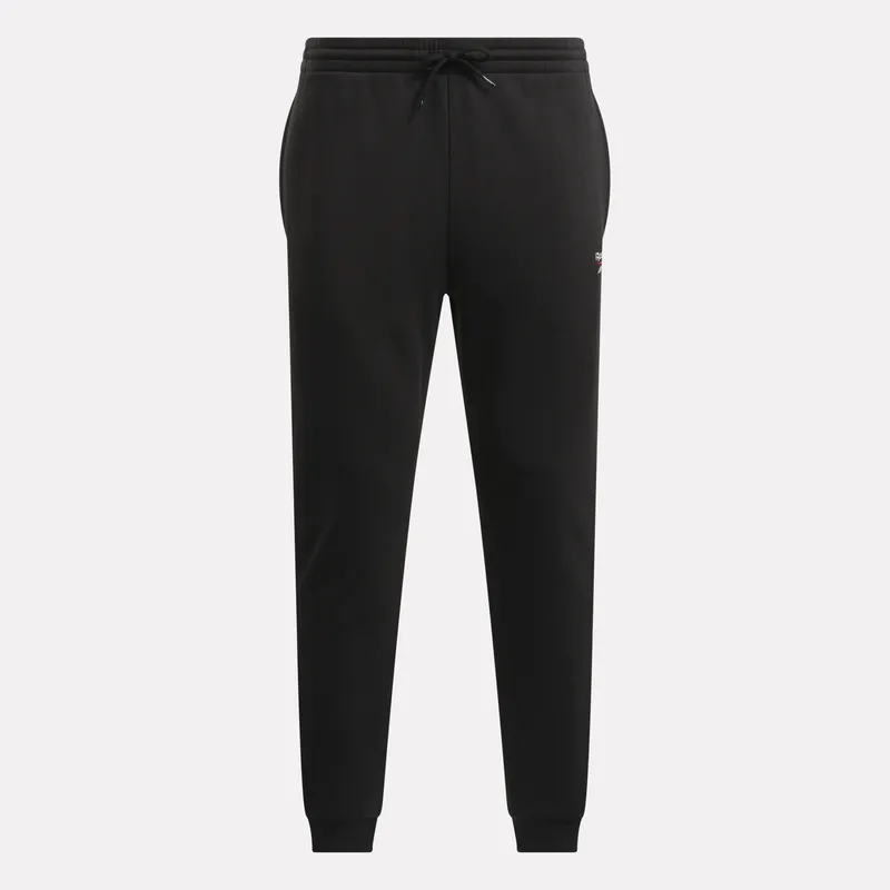 REEBOK MEN'S IDENTITY SMALL LOGO BLACK TRACKPANTS