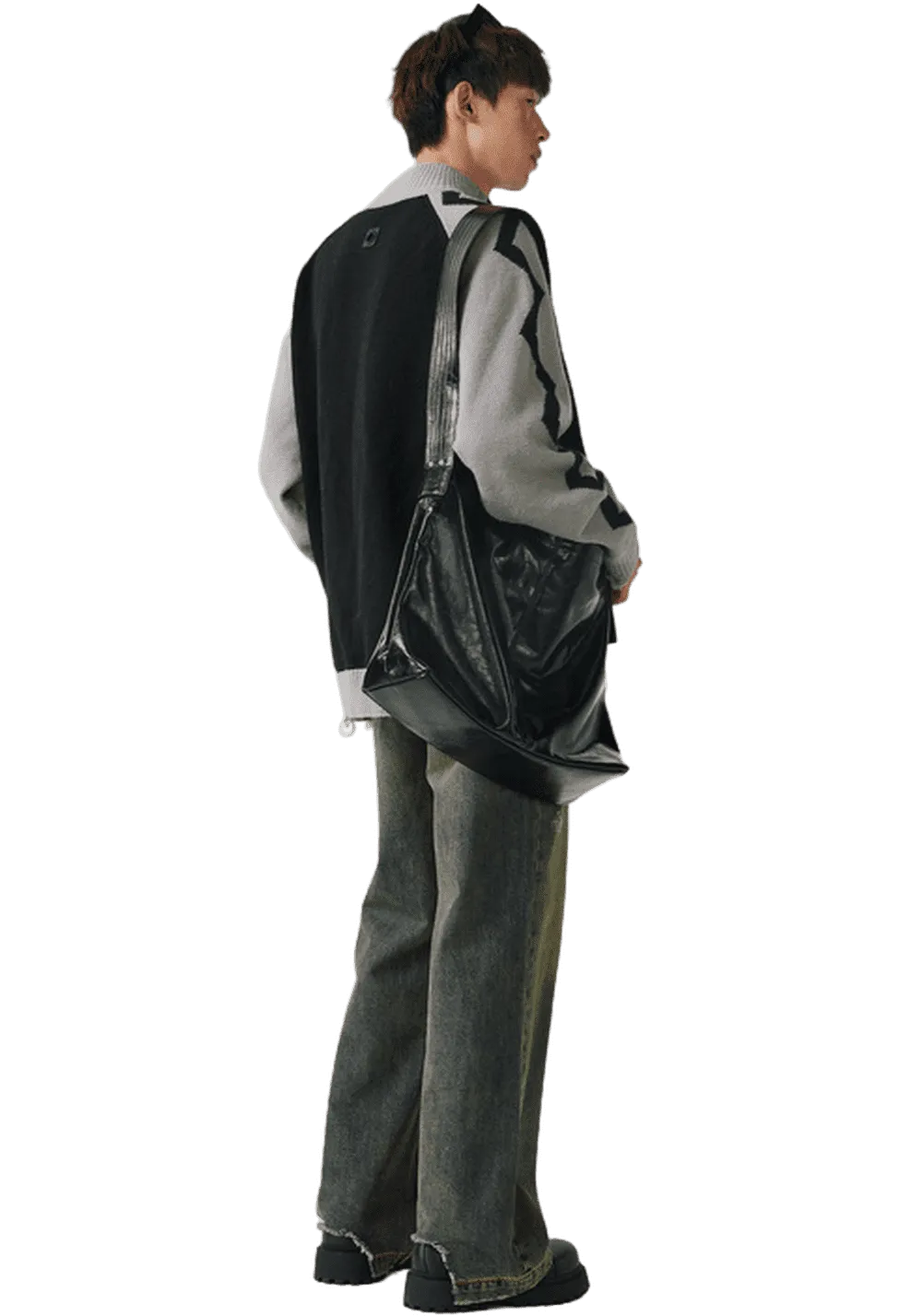 Rippled Raglan Sleeve Turtleneck Sweater