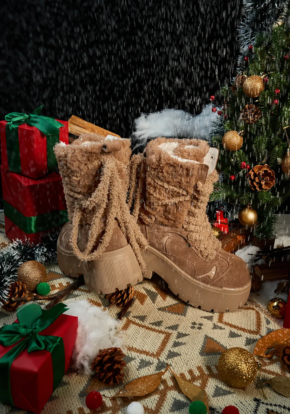 SMILEY丨Tall Snow Boots-Camel